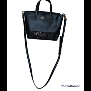 Kate Spade black leather purse with glitter